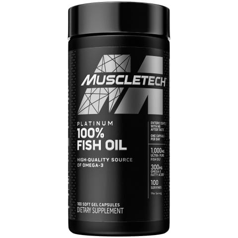 Muscletech Essential Series Platinum 100% Omega Fish Oil| 100 Softgels | Hight Quality Source Omega Pack of 1