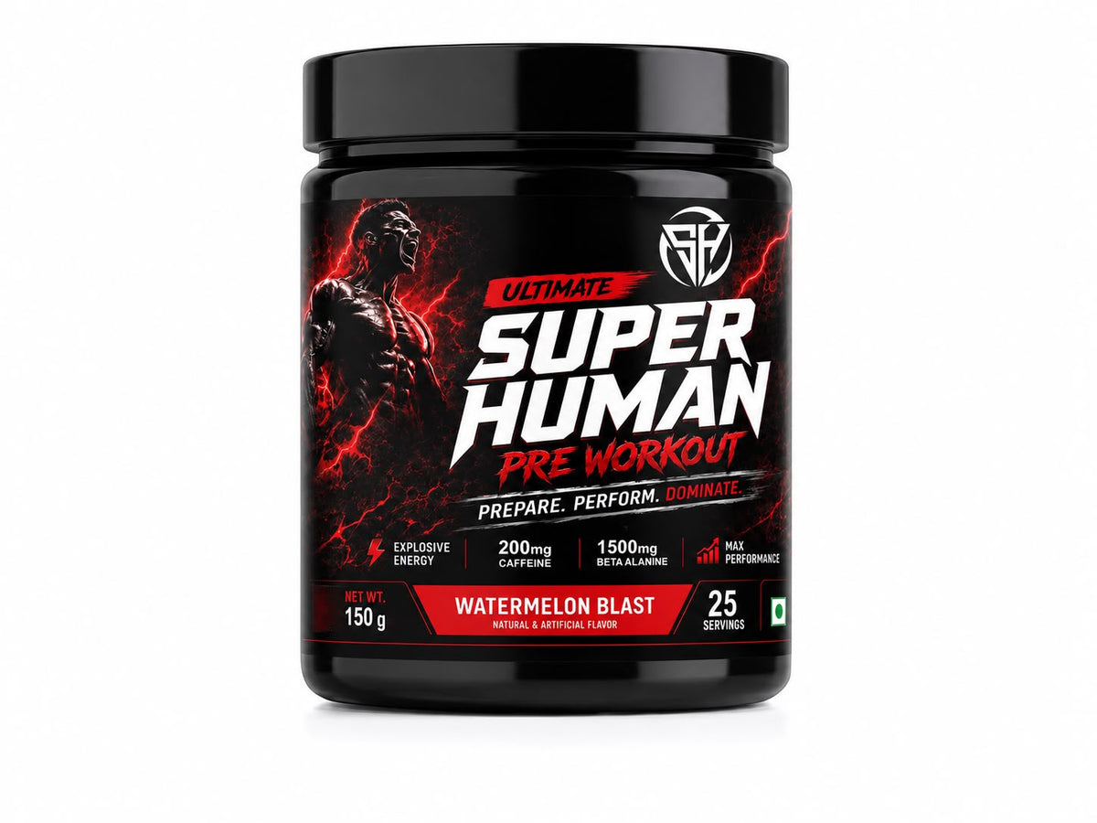 Super human preworkout 150gm pack 25 servings
