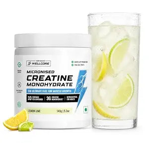 Wellcore - Pure Micronised Creatine Monohydrate (122g, 33 Servings) combo pack 122gm x2 pack