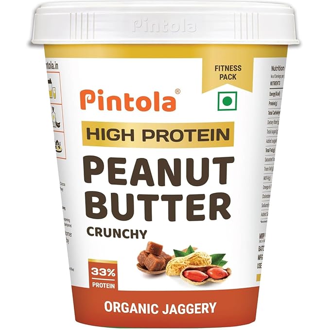 PINTOLA High Protein Peanut Butter Chocolate Flavour Creamy 1kg, Added WHEY Protein, 30g Protein 6.2g Fiber, Gluten Free, Zero Trans Fat, Dark Chocolate Peanut Butter Spread, Nut Butter Bread Snacks