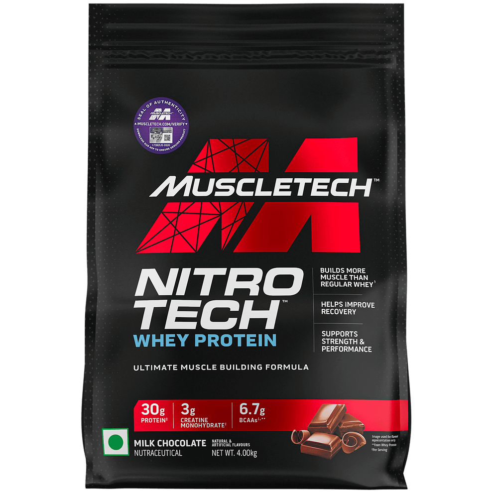 O2 Chocolate Shop MuscleTech Nitrotech Whey Protein Powder, Milk Chocolate - 4000g ...