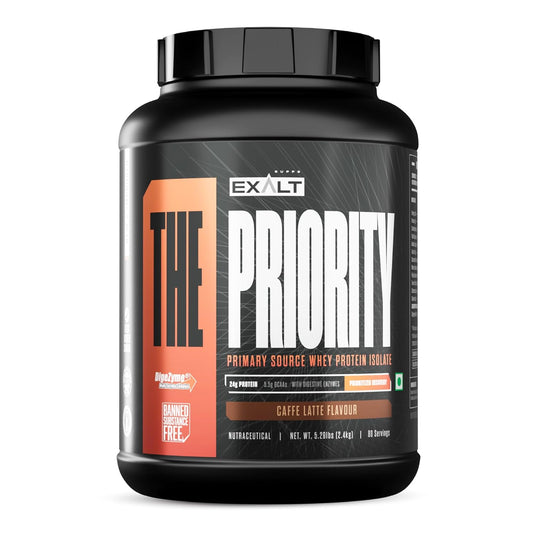 Priority Whey Protein Isolate | 24g Protein, 5.5g BCAAs & Digezyme | Fast Recovery, Zero Added Sugar | 2.4 Kg