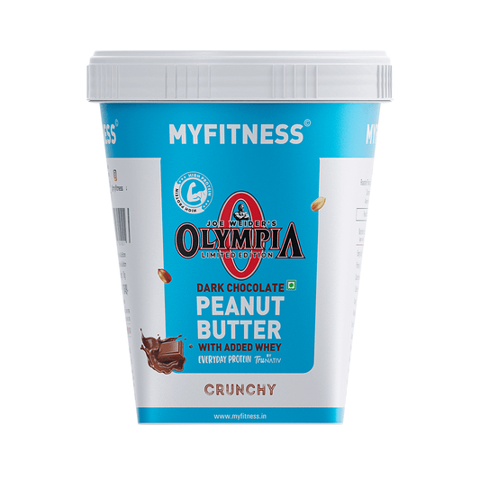 Myfitness Olympia Dark Chocolate Peanut Butter Crunchy 1kg | 25g Protein | Dark Chocolate Flavour | Protein Rich | Boosts Energy