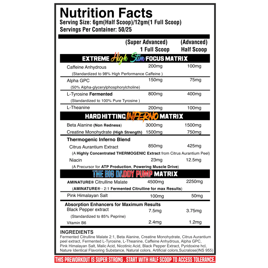 THE BIG DADDY INFERNO PREWORKOUT by BLACK BEAST