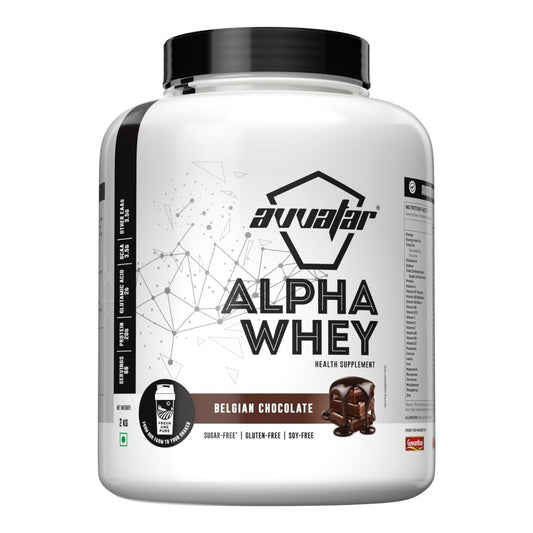 Avvatar Alpha Whey 2kg | Belgian Chocolate | 66 Servings | 20g Protein