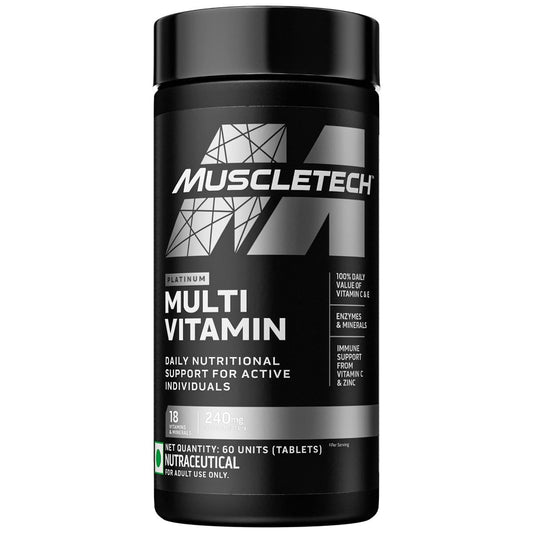 Muscletech Platinum Multivitamin Unflavoured 60 Units 180g - UNFLAVOURED Pack of 1