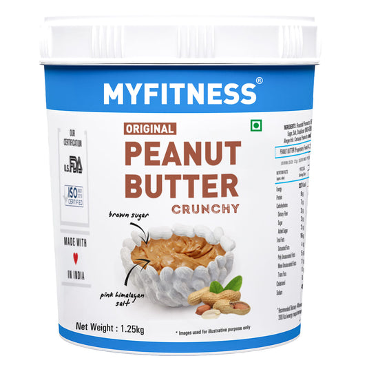 Myfitness Original Peanut Butter Crunchy 1.25kg | 25g Protein | 39 serving | Protein Rich | Boosts Energy