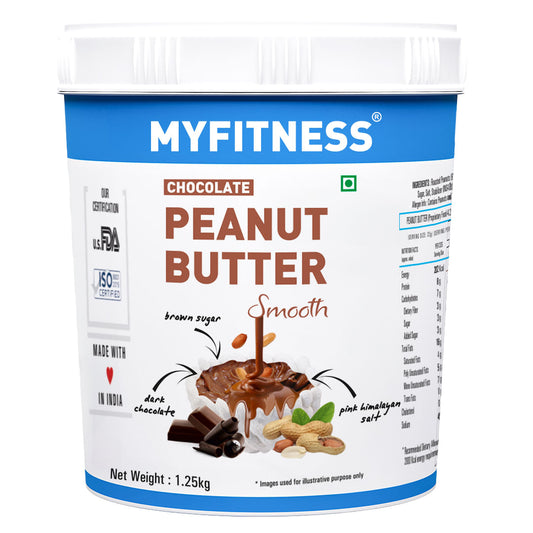 Myfitness Chocolate Peanut Butter Smooth 1.25Kg | 22g Protein | Dark Chocolate Flavour | Rich Protein | Rich Fibre