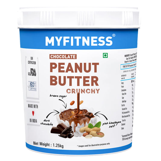 Myfitness Chocolate Peanut Butter Crunchy 1.25kg | 23g Protein | Dark Chocolate Flavour | Rich Protein | Rich Fibre