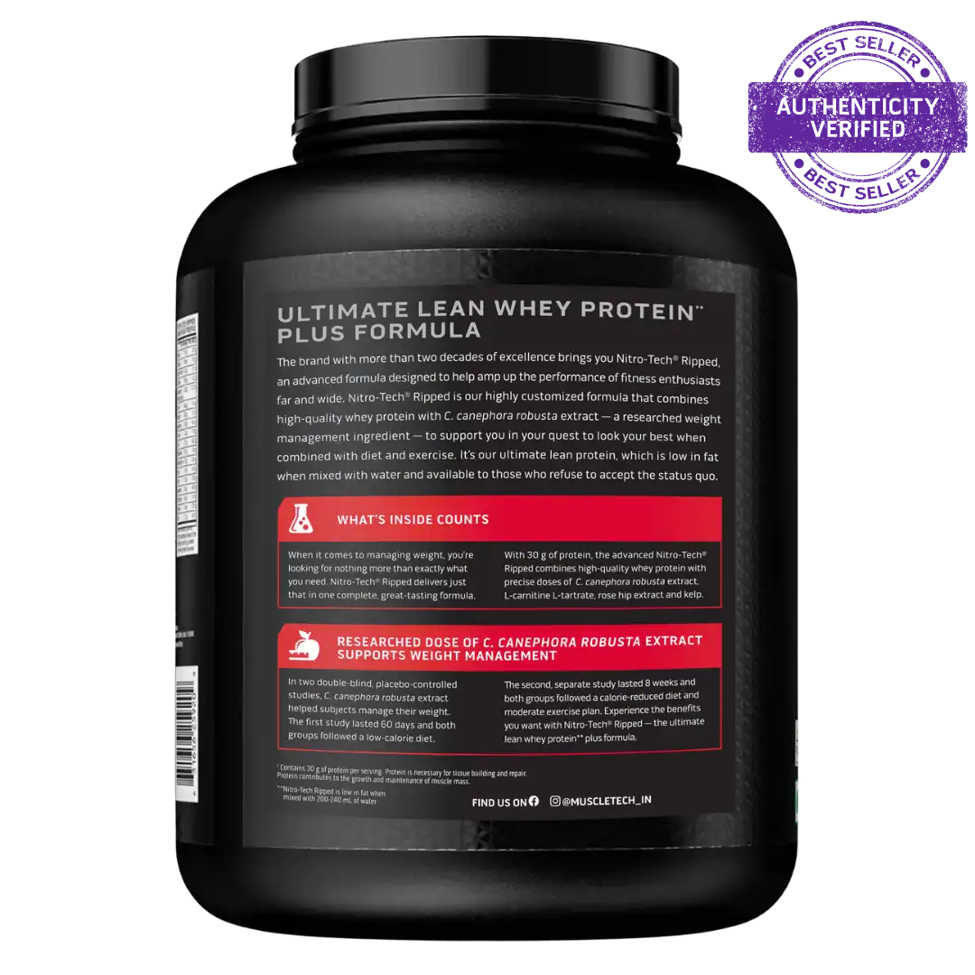 MuscleTech NitroTech Ripped - 1.72 Kg (3.7 Lb),