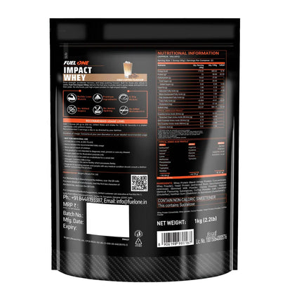 FUELONE Impact Whey Protein Powder, Cold Coffee (1kg / 2.2lbs) | 23g Protein per Scoop