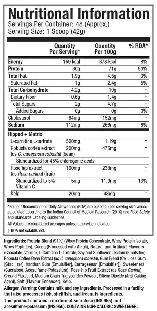 MuscleTech NitroTech Ripped - 1.72 Kg (3.7 Lb),