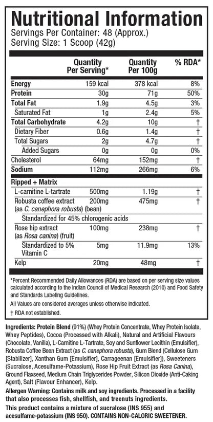 MuscleTech NitroTech Ripped - 1.72 Kg (3.7 Lb),